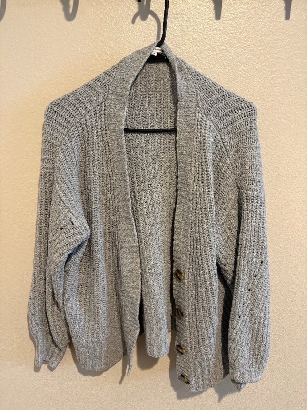 American Eagle Heather Grey Women's Button-Up Cardigan